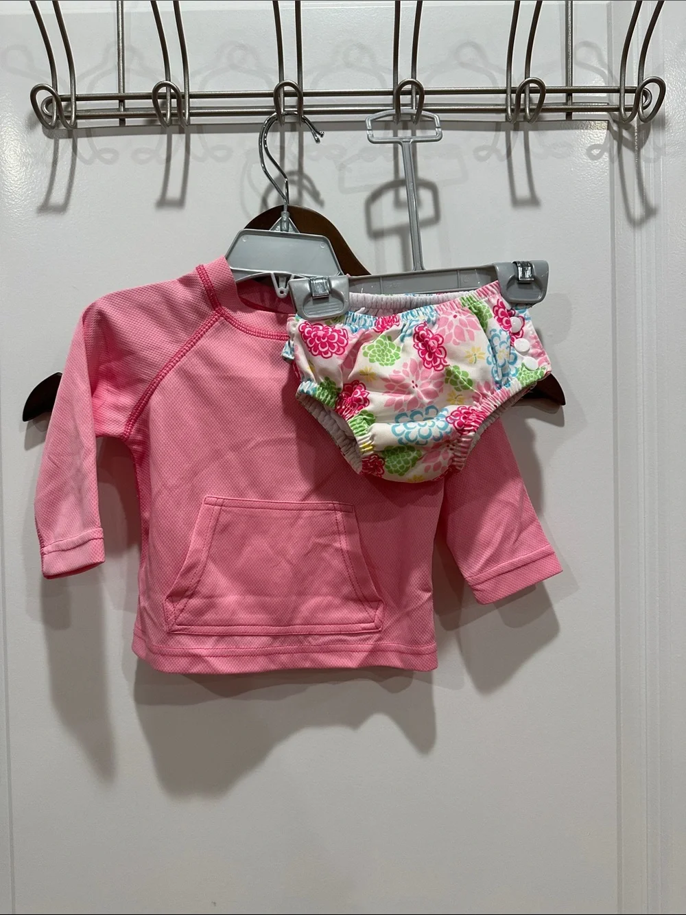 i play. Pink Long-Sleeve Rashguard with Floral Swim Bottom
